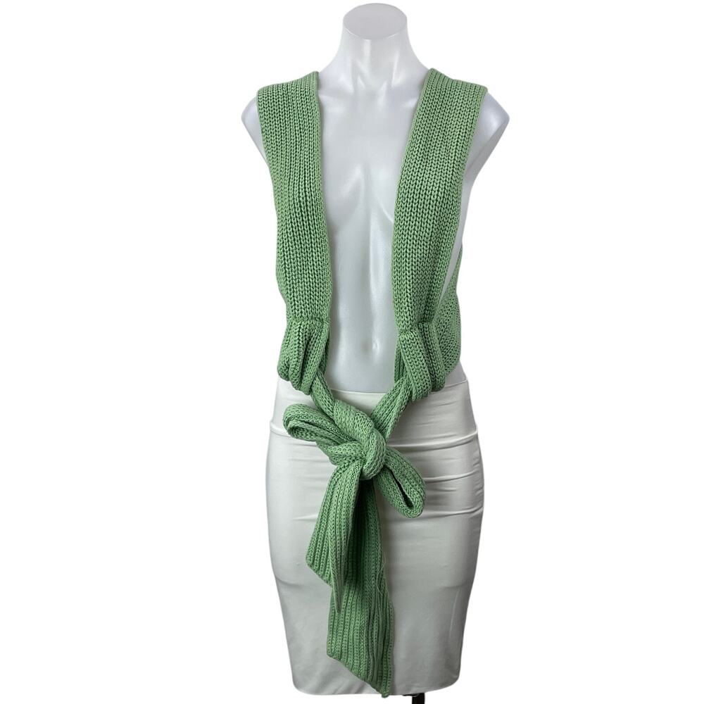 Simonett Nanu Women's Green Multiway Sleeveless Knit Wool Tank Crop Top Size M/L